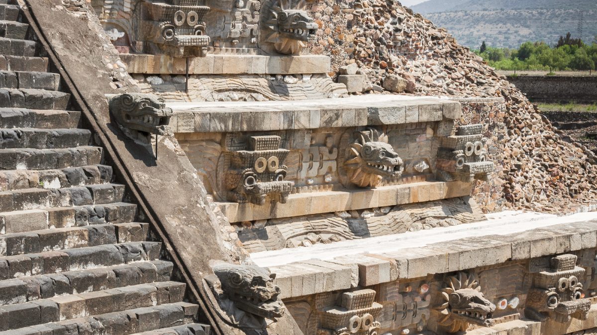 Serpente Tempio di Quetzalcoatl Teotihuacan